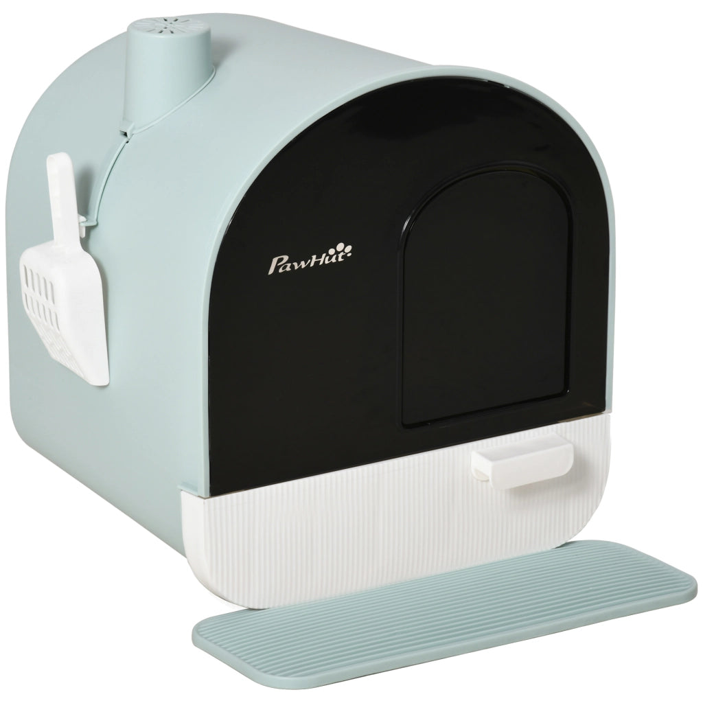 Lettiera per gatti con coperchio ¨C Xylo ¨C Verde 43x44x47cm con paletta e tappetino