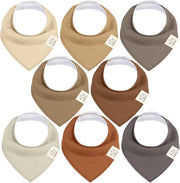 Set di 8 copriorecchie in bandana unisex per bambini, copriorecchie superassorbenti in cotone biologico, copriorecchie per bambini, copriorecchie per la protezione contro la saliva (terracotta)