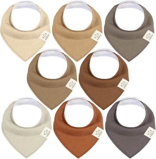 Set di 8 copriorecchie in bandana unisex per bambini, copriorecchie superassorbenti in cotone biologico, copriorecchie per bambini, copriorecchie per la protezione contro la saliva (terracotta)