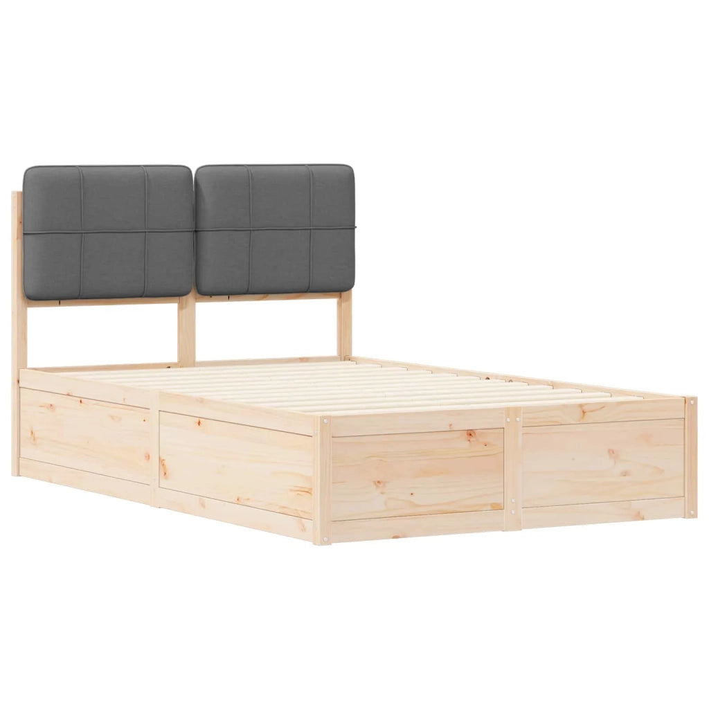 Letto con Testiera Rivestita Grigio scuro 120 x 200 cm