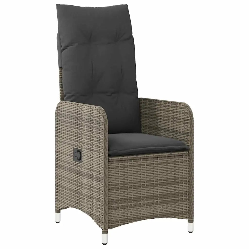 Set da Pranzo per Giardino con cuscino 5 pcs Grigio polyrattan 3379648