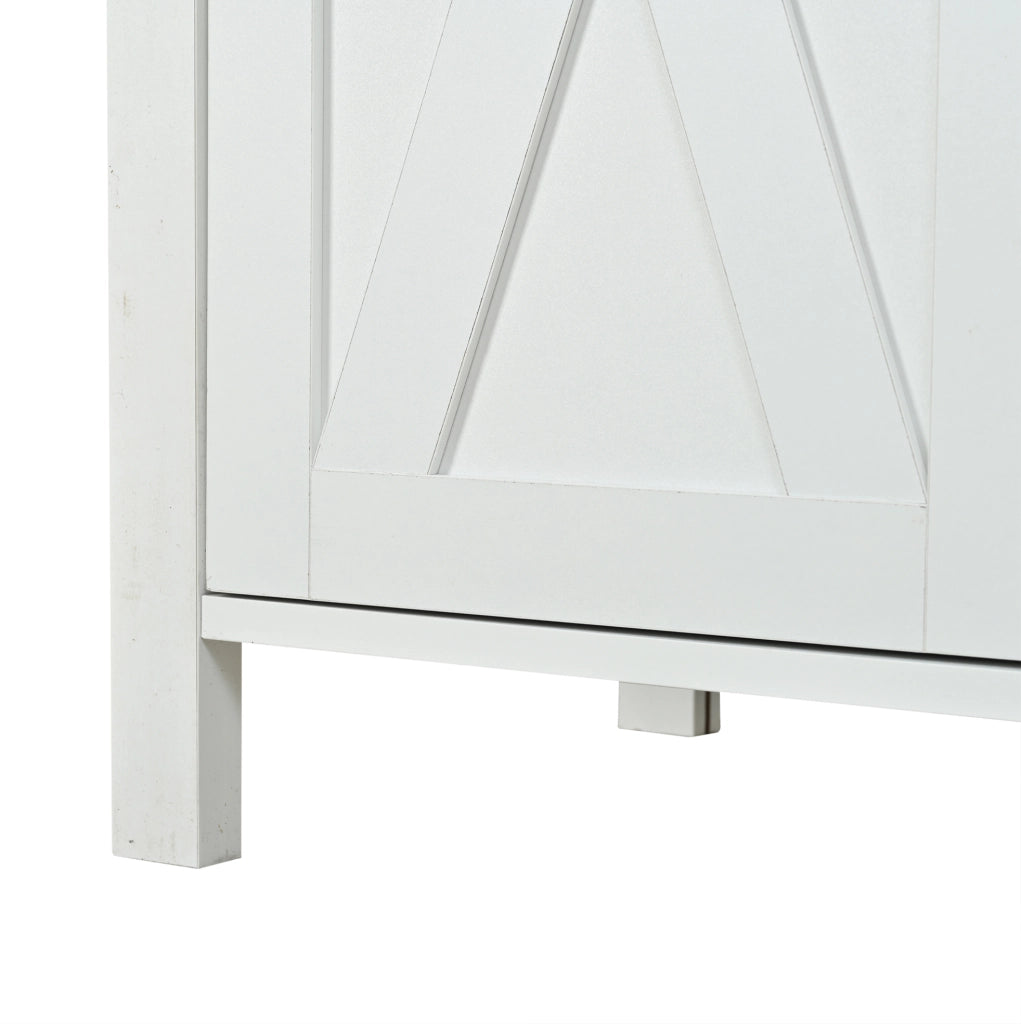 Credenza bianca 140x40x78 cm con 4 ante e 2 ripiani interni