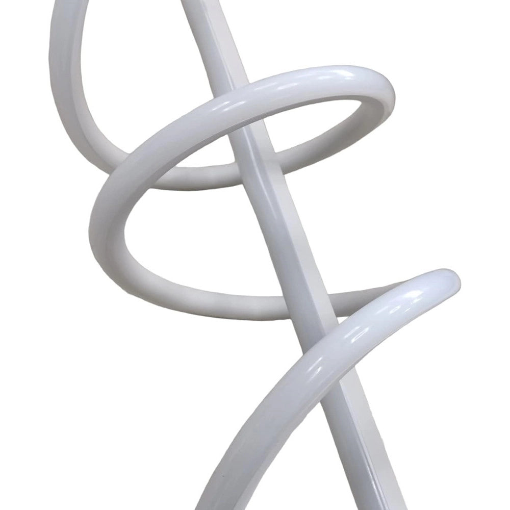 Trade Shop - Lampadario A Sospensione Led 65w Bianco Spirale Ondulato Luce 6500k Vortice Orizzontale 32439 -