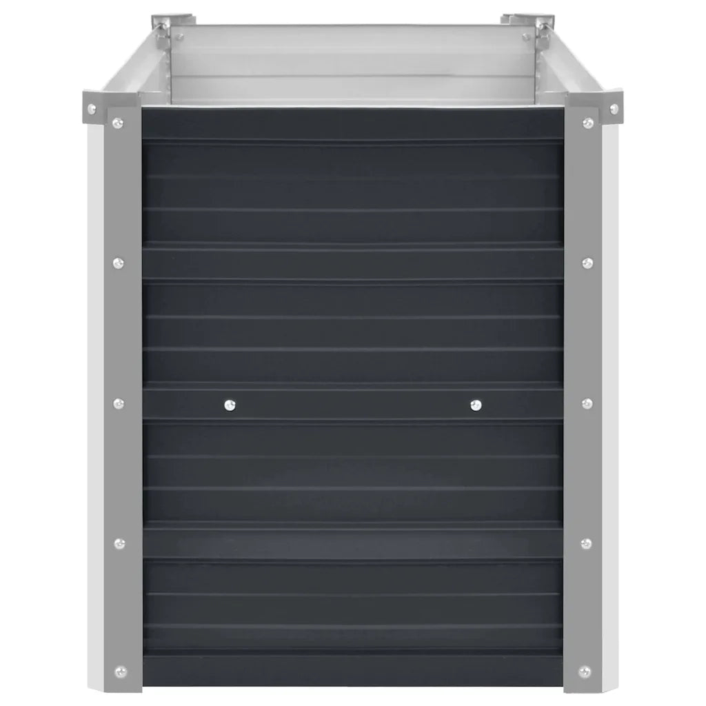 Fioriera per Giardino Antracite 100x40x45 cm in Acciaio Zincato 45733