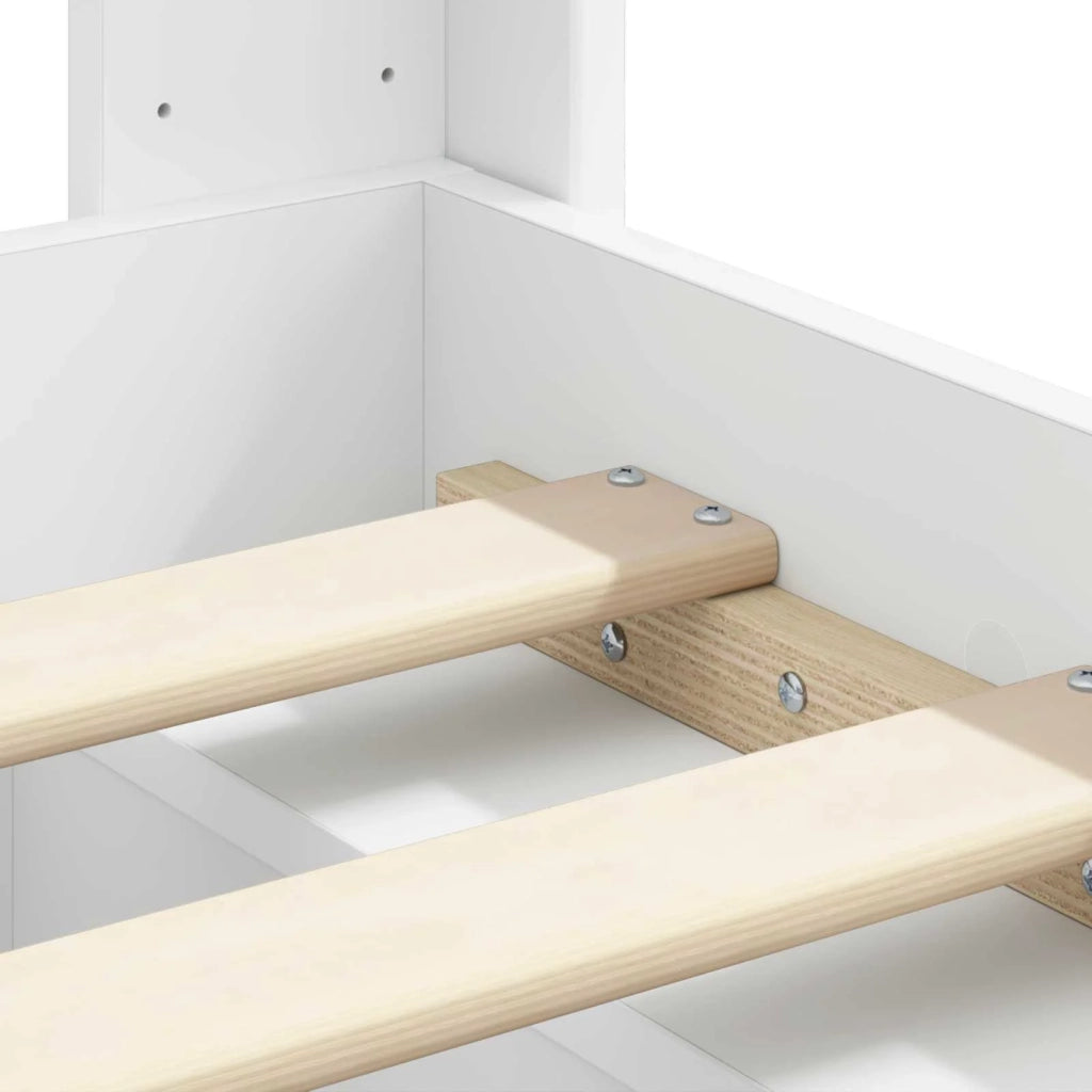 Struttura del letto con stoccaggio e testata Bianco 3414211