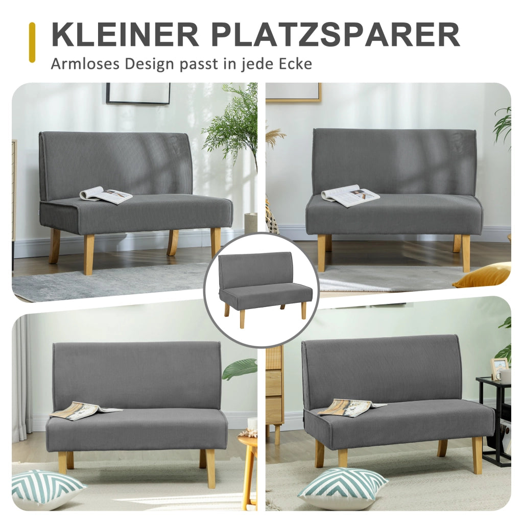 Divano 2 posti ¨C Minimal ¨C Tessuto, Grigio, Poltrona, Imbottito