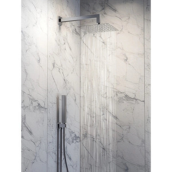 Set Doccia Gedy con Soffione Quadrato 25 x 25 cm Cromo, Doccetta e Braccio High Pro Star 05