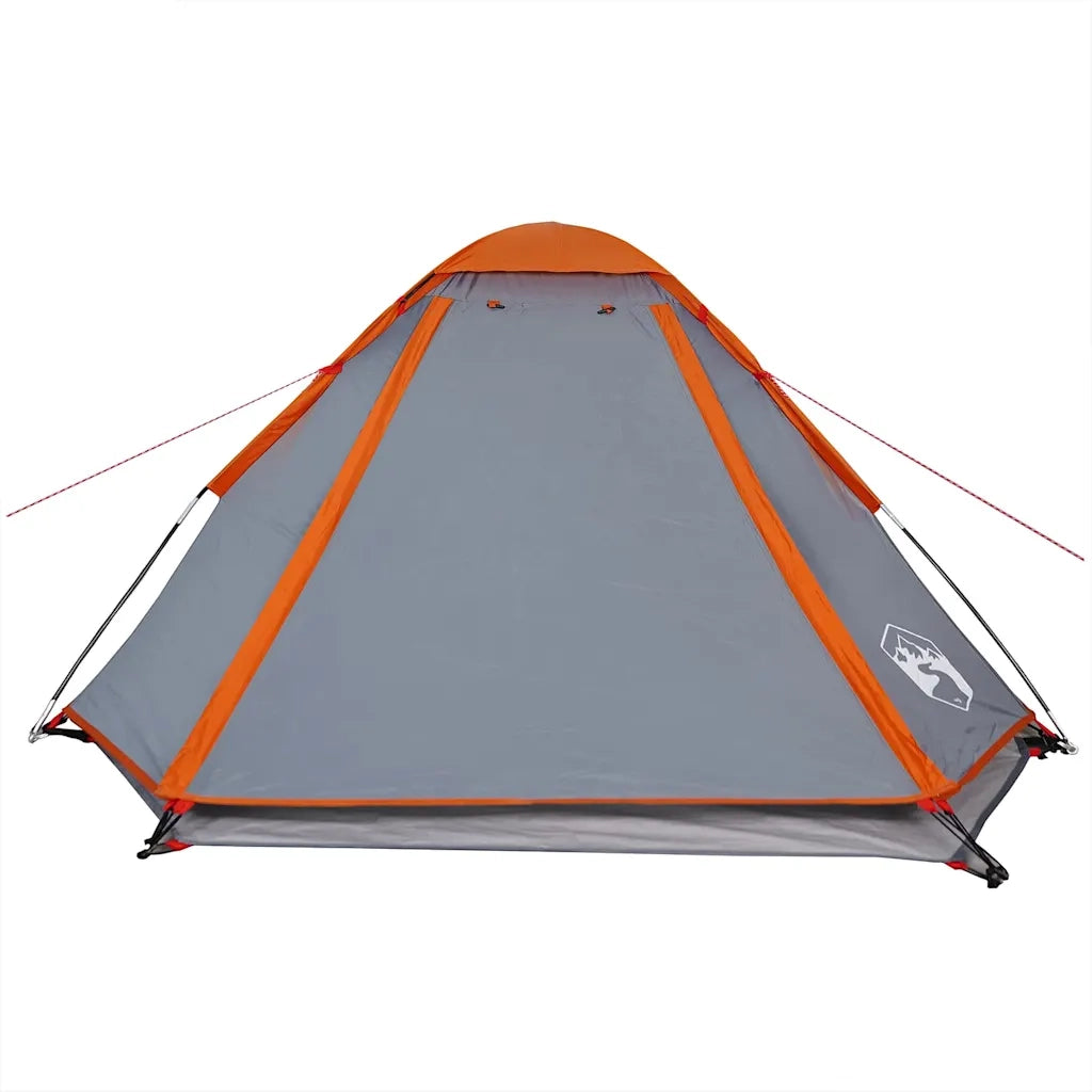 Tenda da Campeggio a Cupola 2 Persone-Tenda per Escursionismo Grigio e Arancione 938690