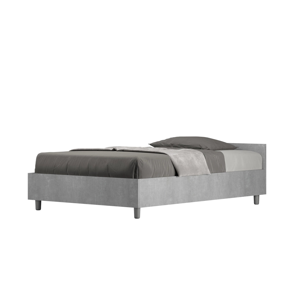 BS COM Letto una piazza e mezza con rete 120x200 cemento