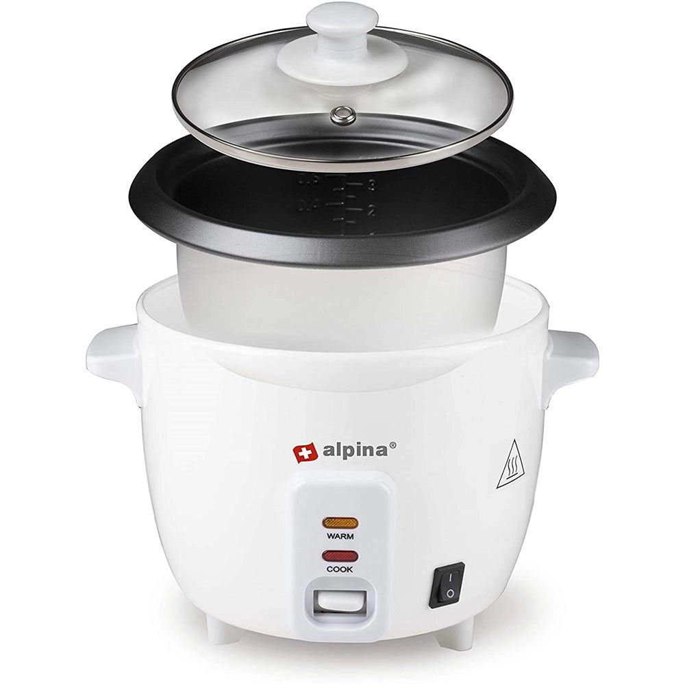 Cuociriso Elettrico 300W Vaporiera Cuoci Riso Risottiera a Vapore Alpina 0,6L