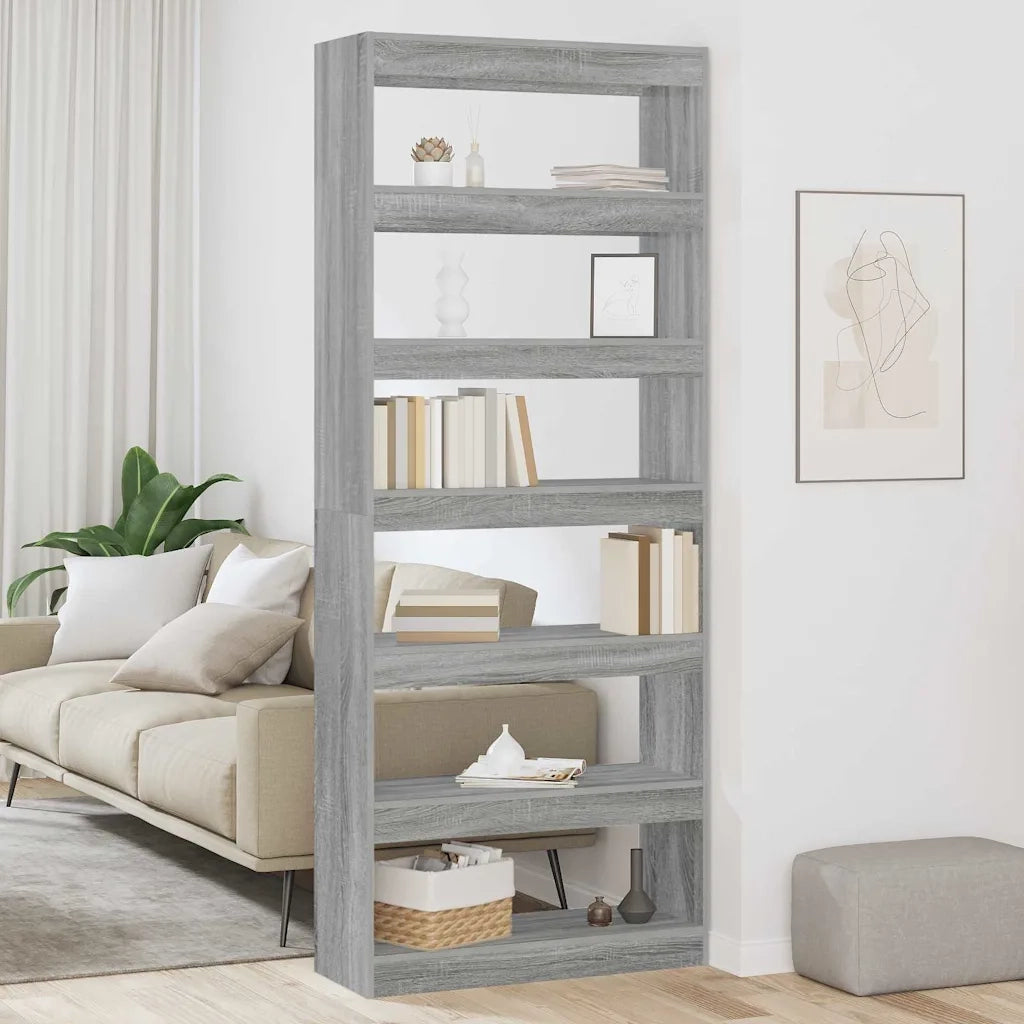 Armadio per Libri Grigio Sonoma 80 x 30 x 198 cm