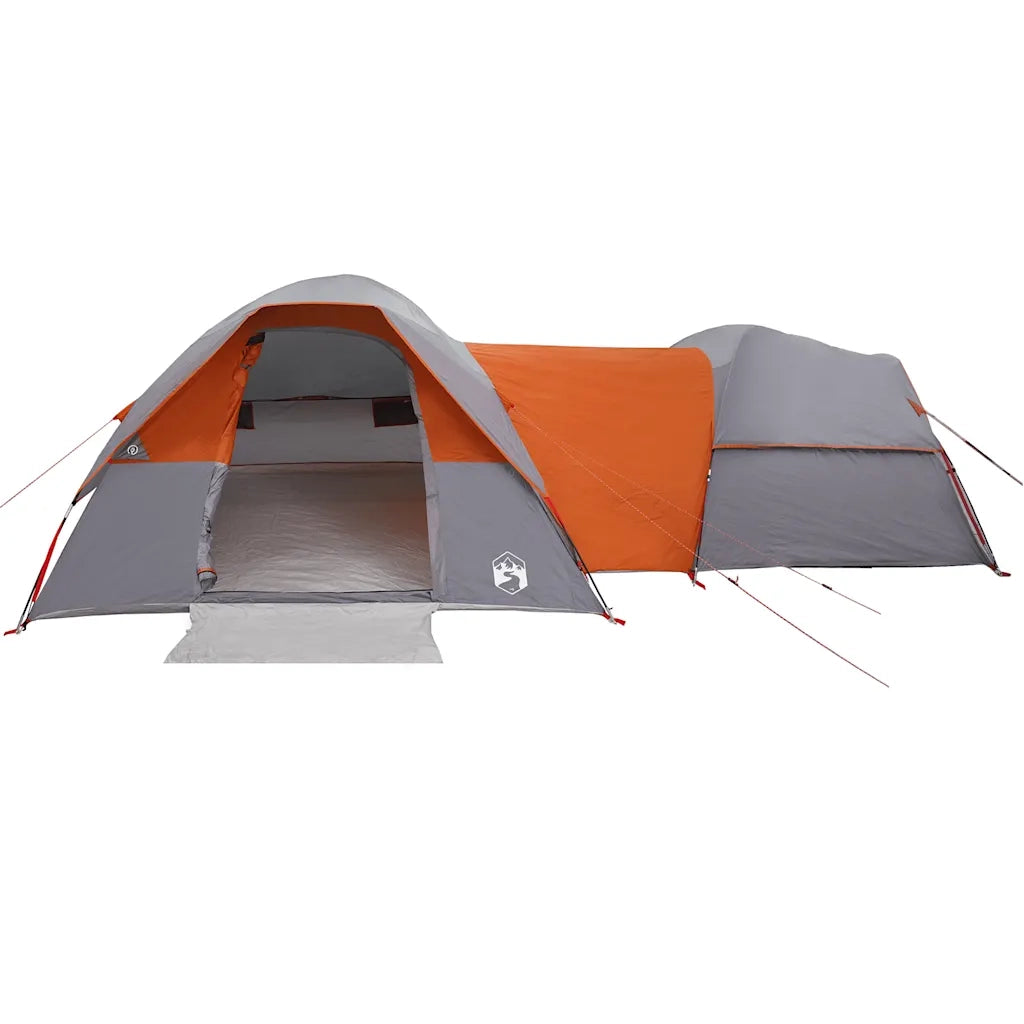 Tenda da Campeggio 5 Persone-Tenda per Escursionismo Grigio e Arancione Impermeabile 244494