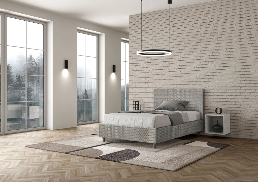 Letto 1 Piazza e Mezzo 120x200 cm Senza Rete Adele Labirinto 02 Grigio