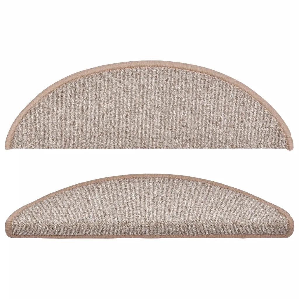 Tappetini per scale 10 pz | Gradini per Scale 56x17x3 cm Marrone chiaro Semicircolari