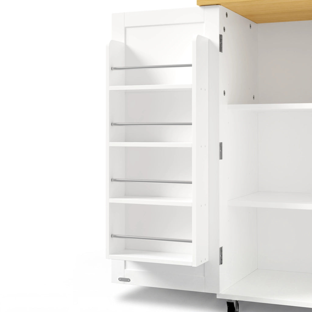 Isola Cucina Mobile con Piano Ribaltabile ¨C MINIMAL ¨C Tavolo Bar, Cassetto, Ante, 120x45x92 cm