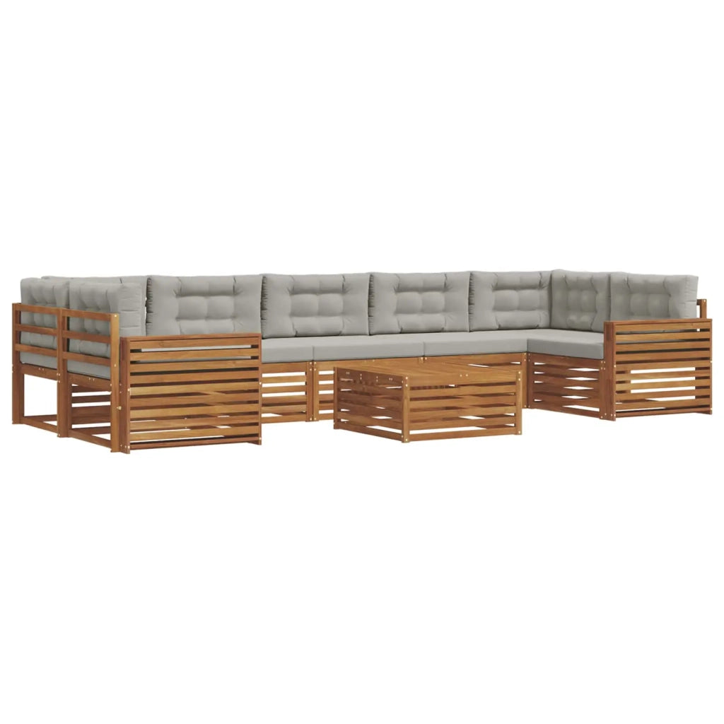 Set di divani da esterno 8 pcs Grigio Naturale e Chiaro 3373186