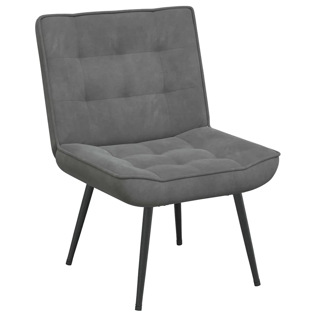 Sedia Relax 64x74x84 cm Grigio Scuro in Velluto 4012318