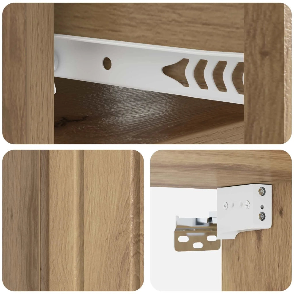 Mobiletto da notte a muro 2 pz Rovere Artigianale 898294