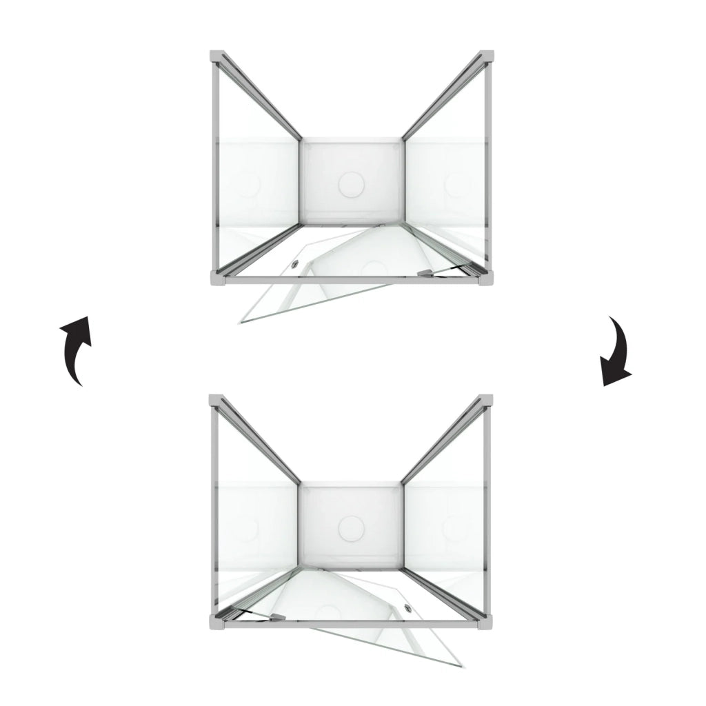 Box Doccia 3 lati 80x100x80 AP. 100 CM H185 stampato C mod. Sintesi TRIO 1 Anta