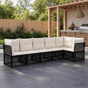 Set Divano da Giardino 6 pz Nero polyrattan 3434221