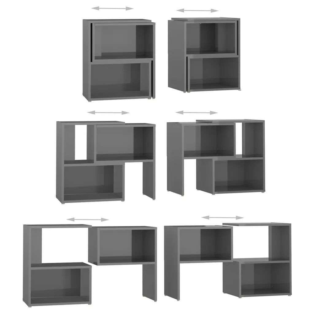 Mobile Porta TV Grigio Lucido 104x30x52 cm in Legno Multistrato 808358