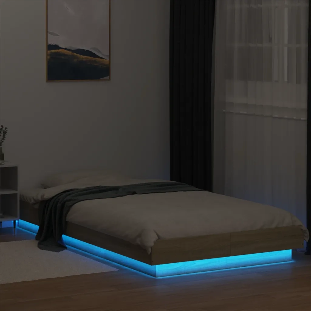 Giroletto Luci LED Rovere Sonoma 90x190 cm in Legno Multistrato 3281149