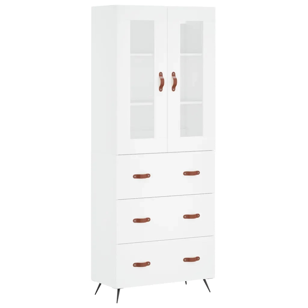 Credenza | Madia | Buffet da pranzo | Armadio da pranzo Bianca 69,5x34x180 cm in Legno Multistrato