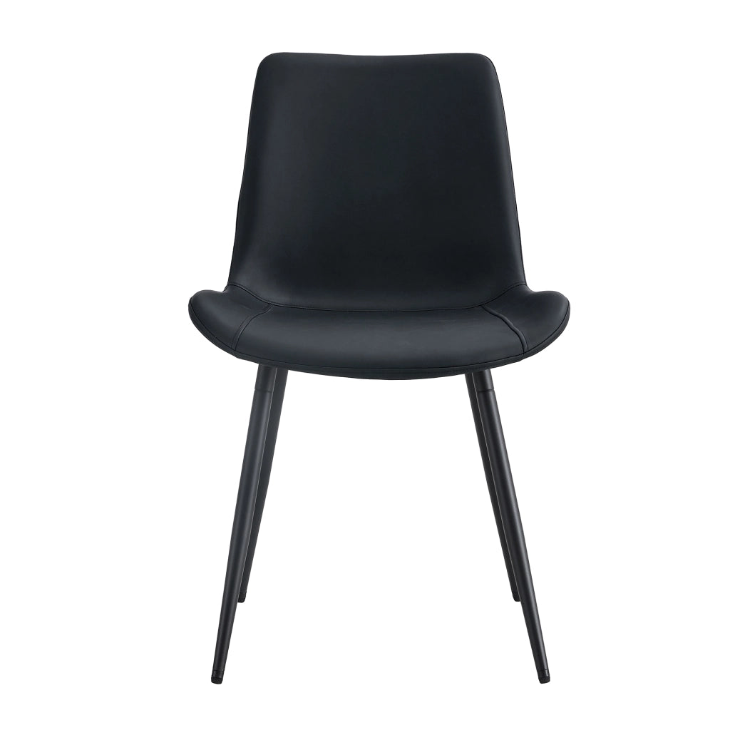 Set 4 Sedie da Pranzo Moderne ¨C Xylo ¨C Nero, Similpelle, Gambe in Metallo