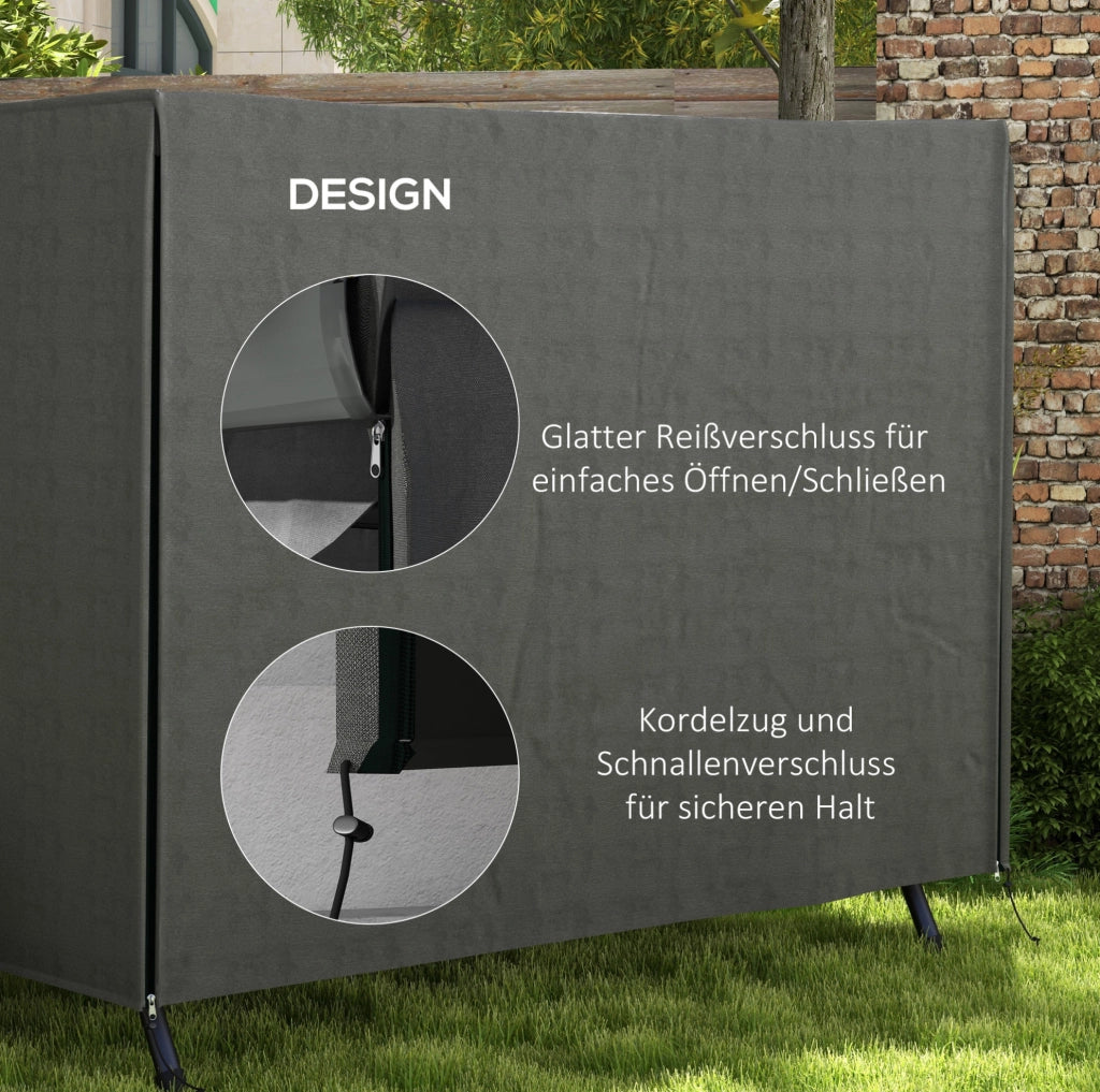 Copertura per Dondolo da Giardino 3 Posti in Tessuto Oxford 600D Resistente all'Acqua e UV 205x124x164 cm Grigio Scuro