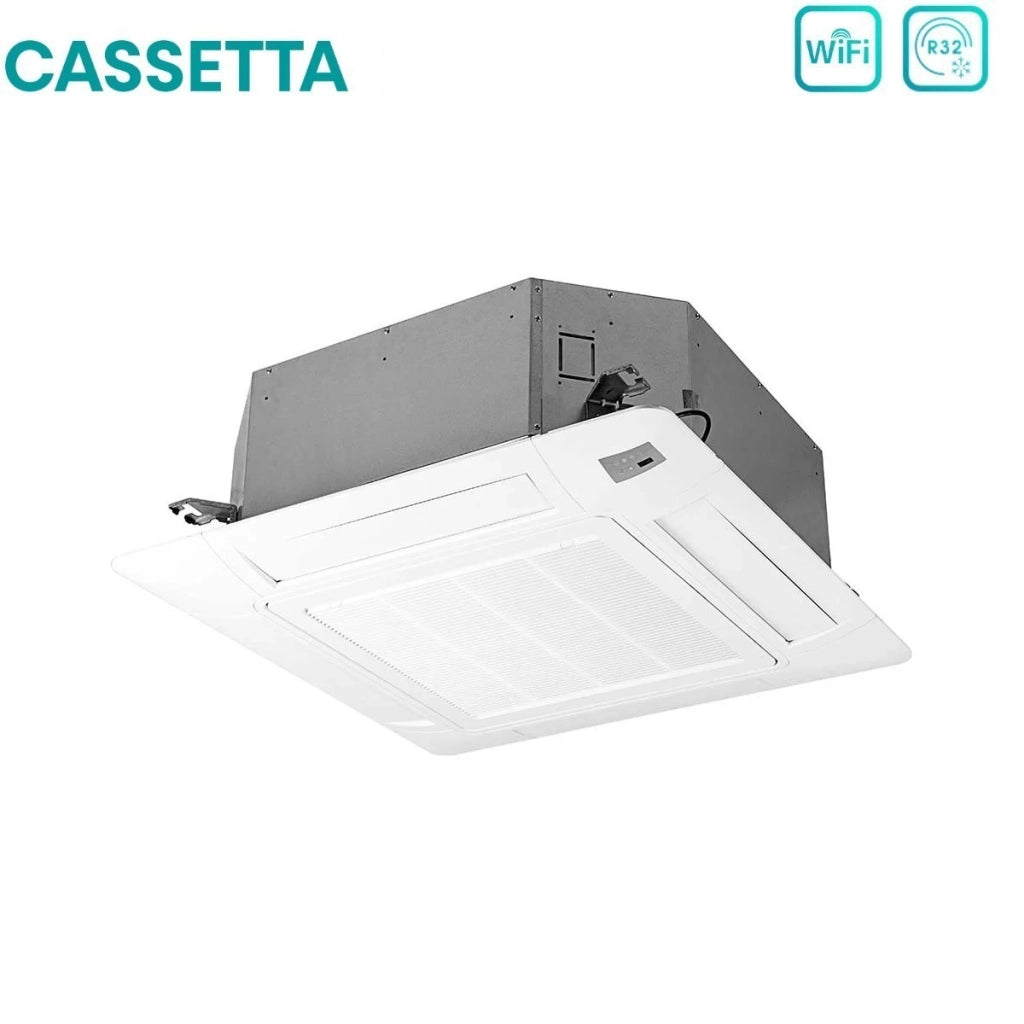 Climatizzatore Condizionatore Hisense Dual Split Inverter a Cassetta 9+9 con 2AMW35U4RGC R-32 Wi-Fi Optional 9000+9000 con Telecomando e Pannello Incluso