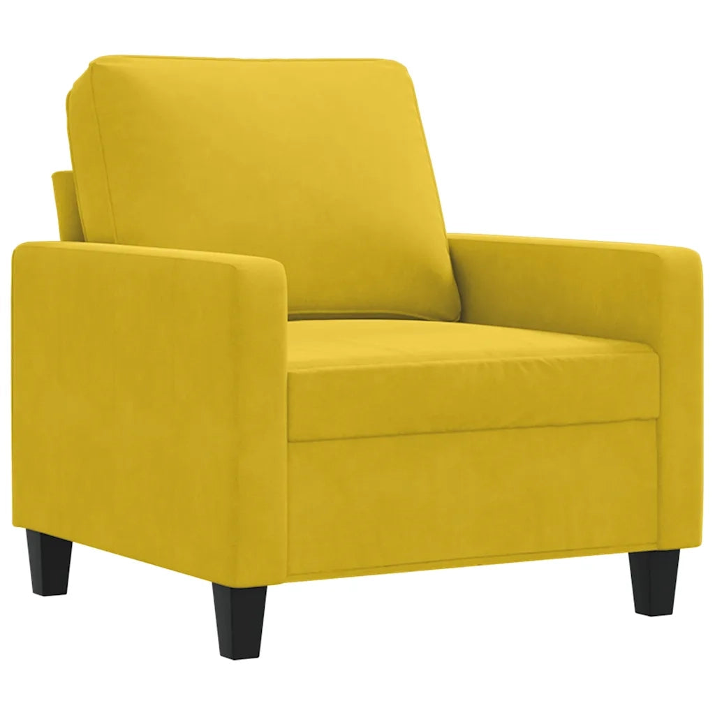 Poltrona-Divano Sedia Giallo 60 cm Velluto 457332