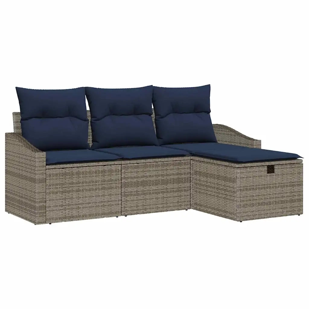 Set di divani con cuscino 3 pz | Set Salotto da Giardino polyrattan