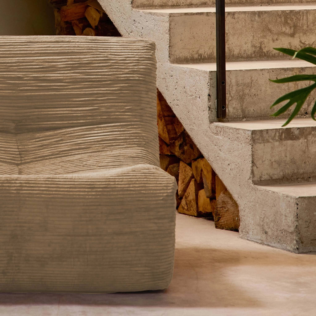 Divano modulare velluto, 3 posti, beige scuro