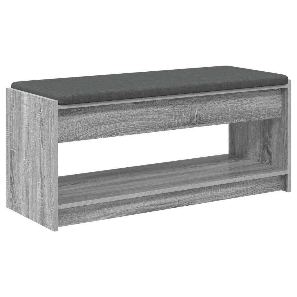 Panca per ingresso con cuscino Sonoma grigia 103 x 38 x 45 cm