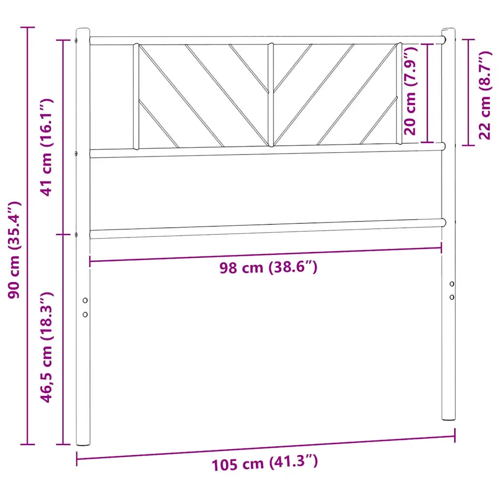 Testiera di Ricambio in Metallo Bianco 100 cm 372257