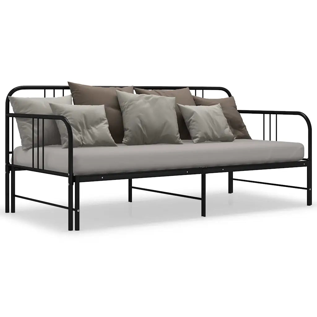 Telaio Divano Letto Estraibile Nero in Metallo 90x200 cm 324752
