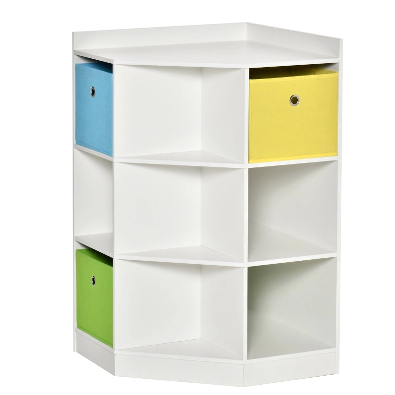 SCAFFALE ANGOLARE PER BAMBINI 57,4x57,4x94 cm MDF BIANCO