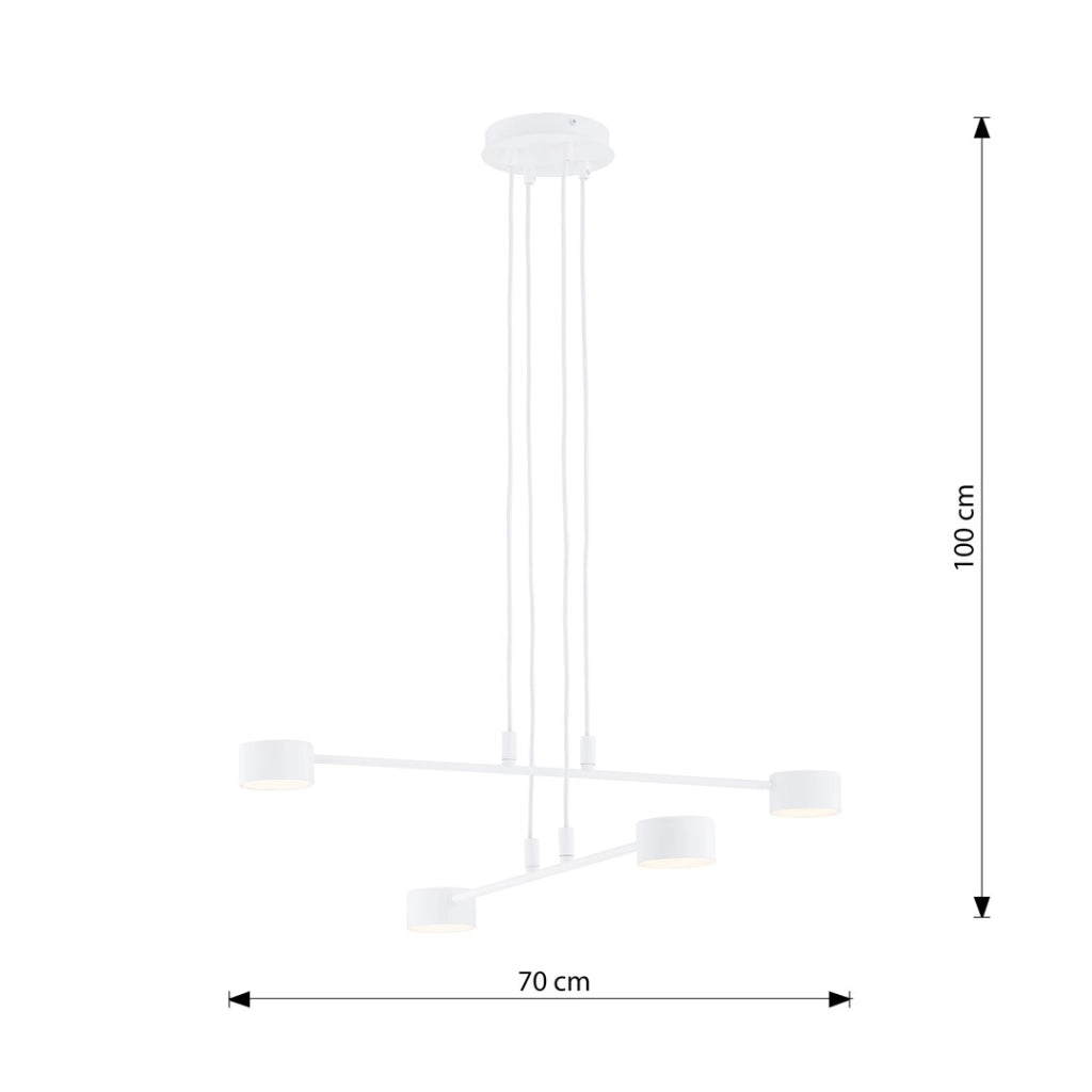 Lampada a sospensione Modus bianca regolabile 5xGX53 Emibig