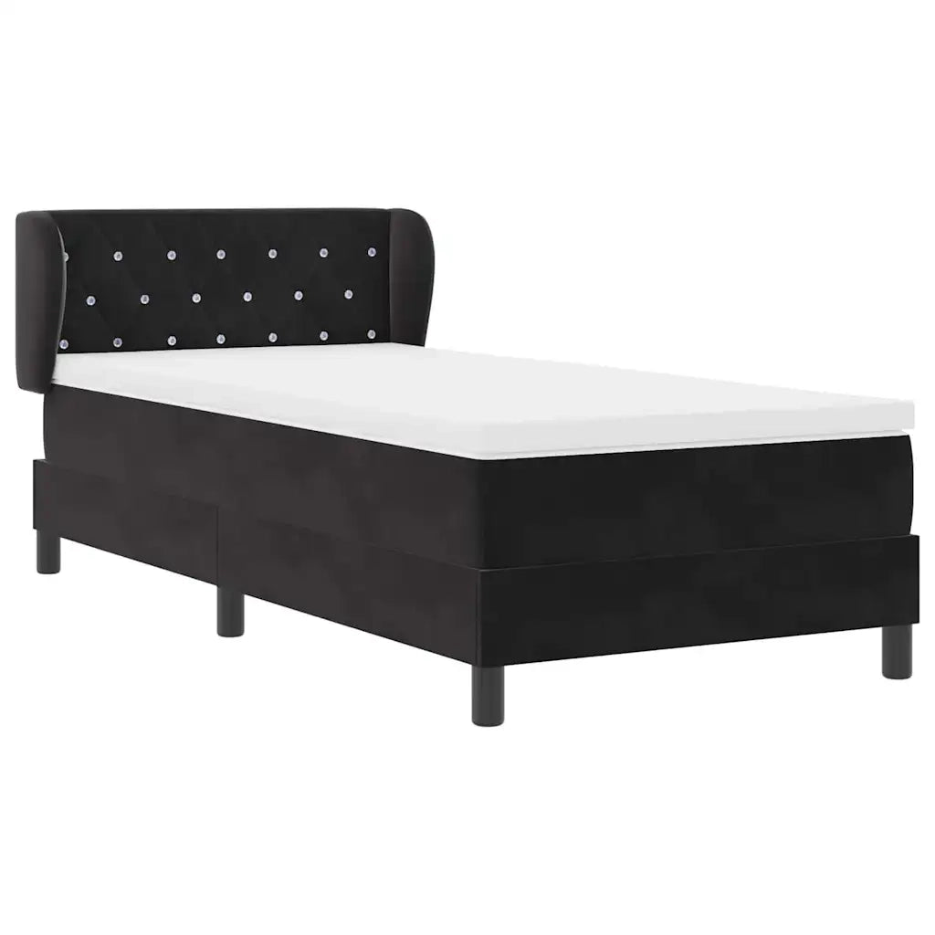 Letto a molle con testiera Nero 90 x 200 cm Velluto 3340318
