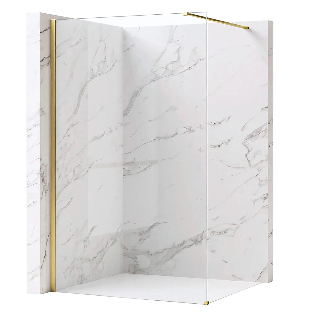 Parete Doccia Rea Flexi Transparent / Brush Gold 70