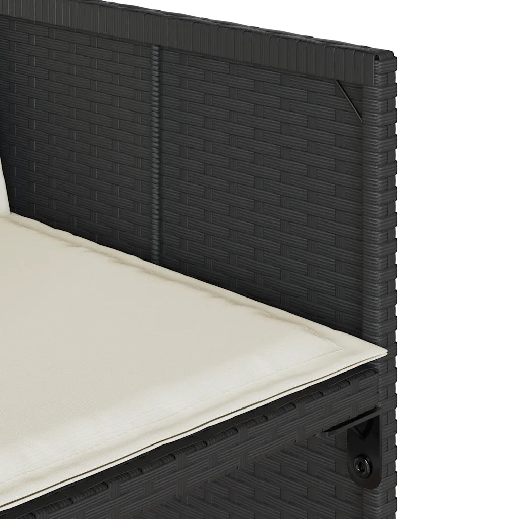 Sedie da Giardino con Cuscini 4 pz Nere in Polyrattan 364983