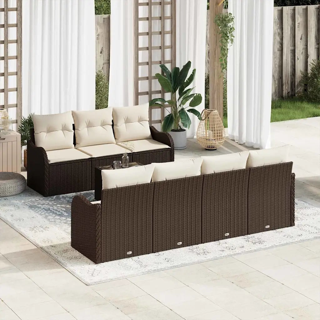 Set Divano da Giardino Marrone 55 x 55 x 37 cm polyrattan