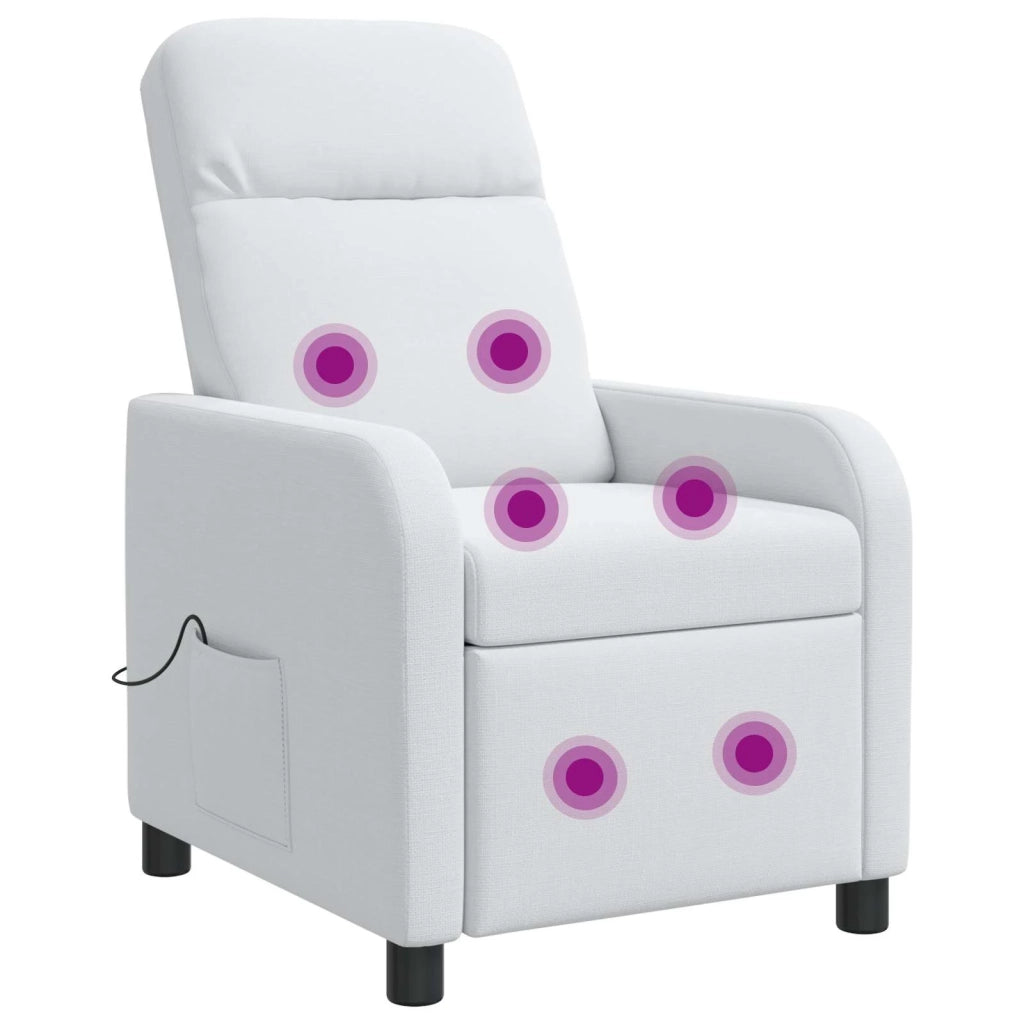 Poltrona Massaggiante Bianco Tessuto 42034948
