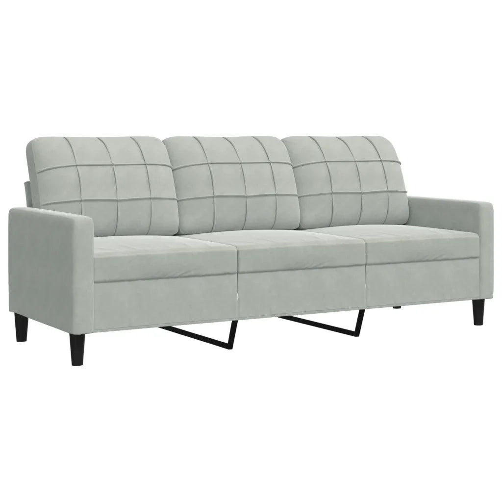 Set di Divani 3 pz con Cuscini e Rinforzi Grigio Chiaro Velluto 3278421