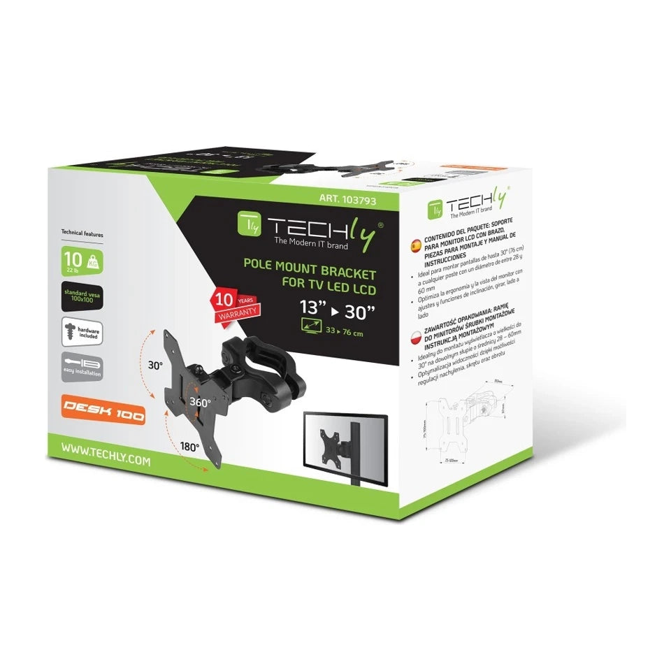 Techly ICALCD100BK Scrivania nera