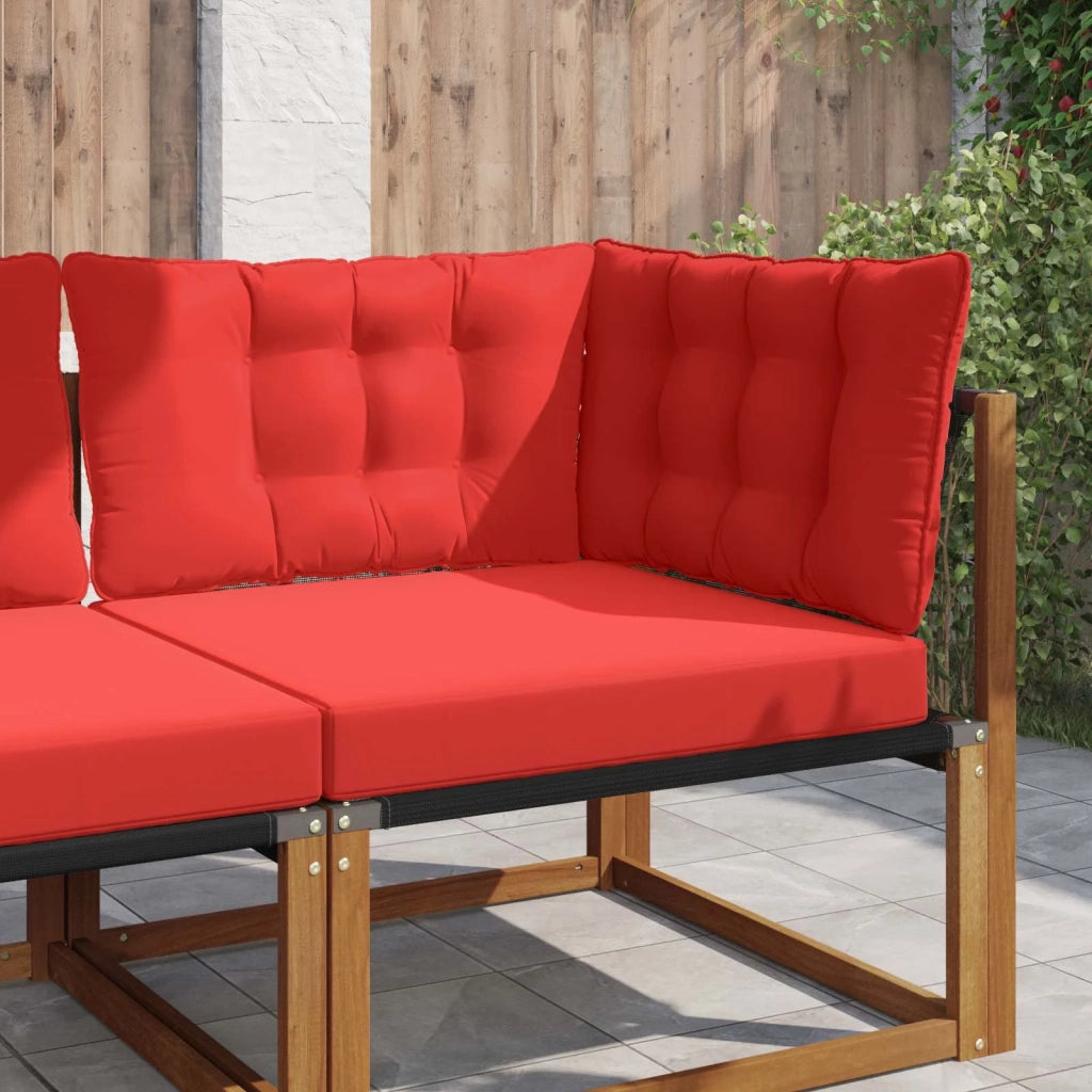 Cuscino per divano da esterno 3 pcs Rosso Poliestere 900920