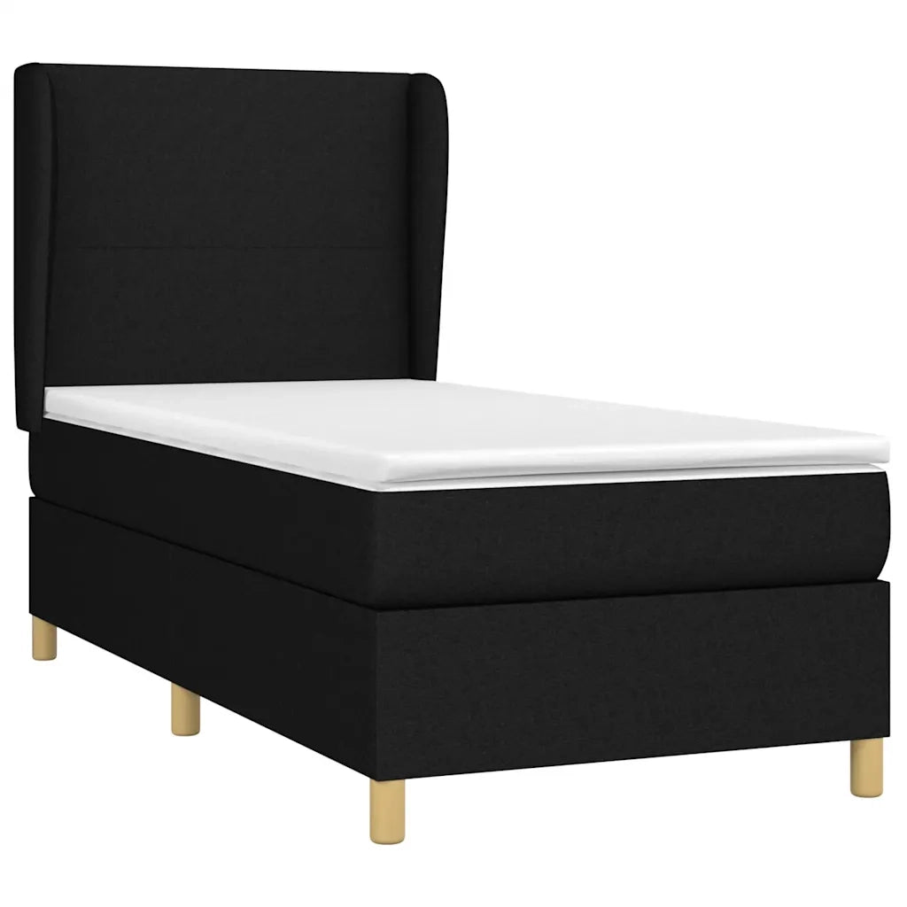 Giroletto a Molle con Materasso-Struttura Letto Nero 80x200 cm inTessuto 556250