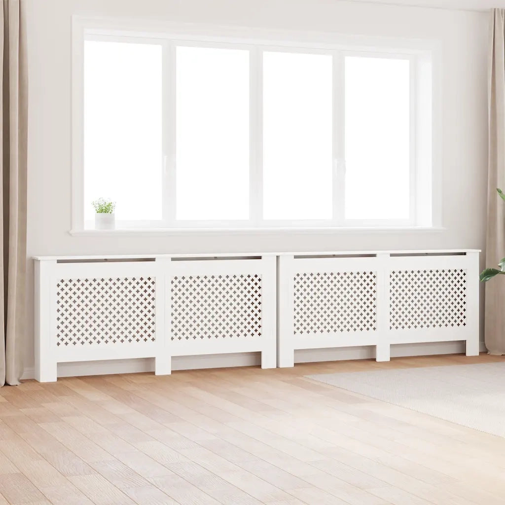 Coperture per Radiatori 2 pz Bianche 172x19x81,5 cm in MDF