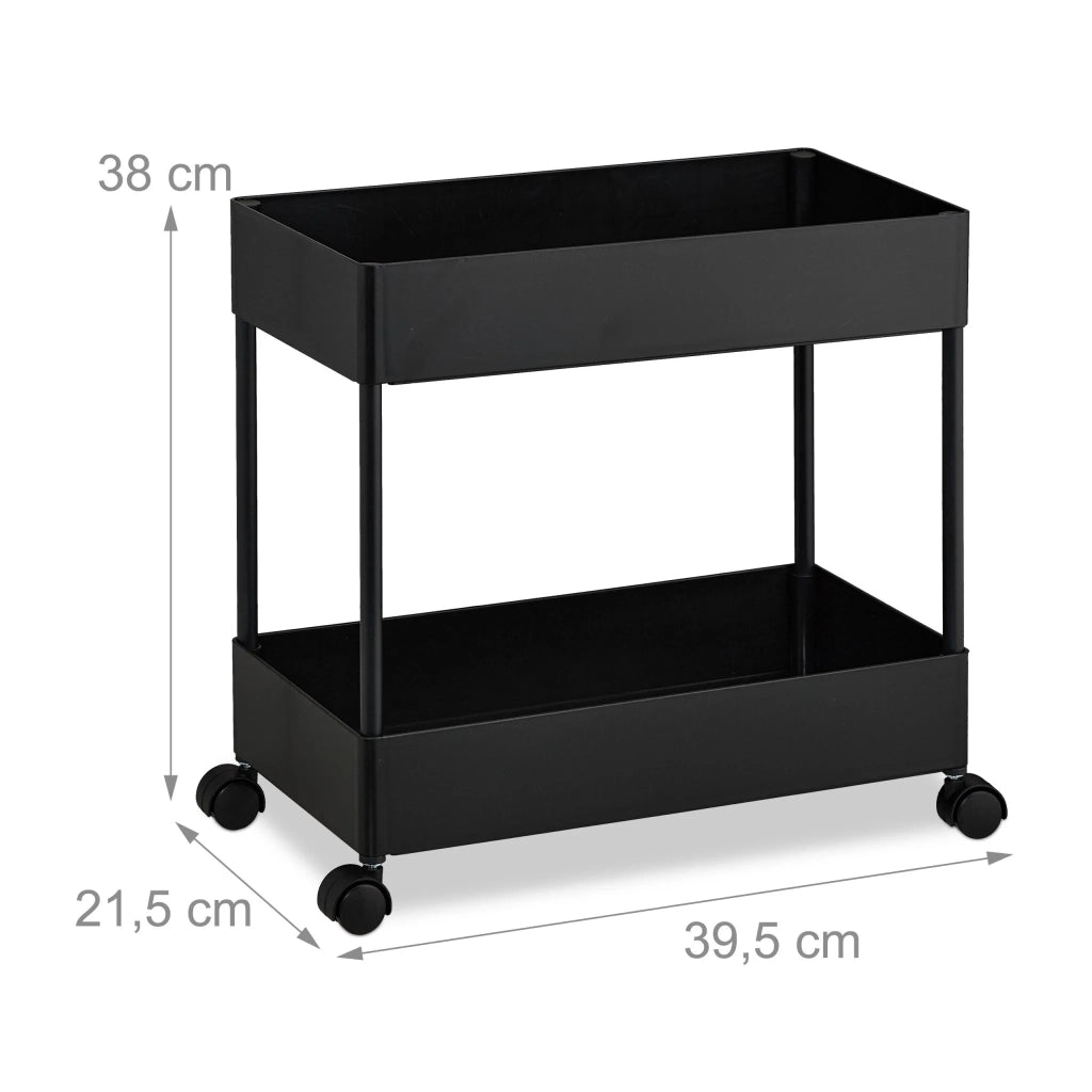Pratico carrello da cucina a 2 livelli per cucina, bagno, ufficio 38 x 39,5 x 21,5 cm in plastica bianca 13_0016184