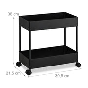 Pratico carrello da cucina a 2 livelli per cucina, bagno, ufficio 38 x 39,5 x 21,5 cm in plastica bianca 13_0016184